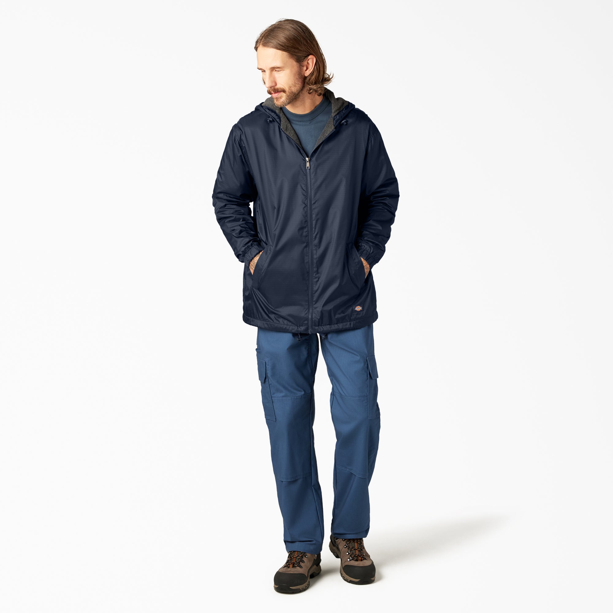 Fleece Lined Nylon Hooded Jacket - Image 5