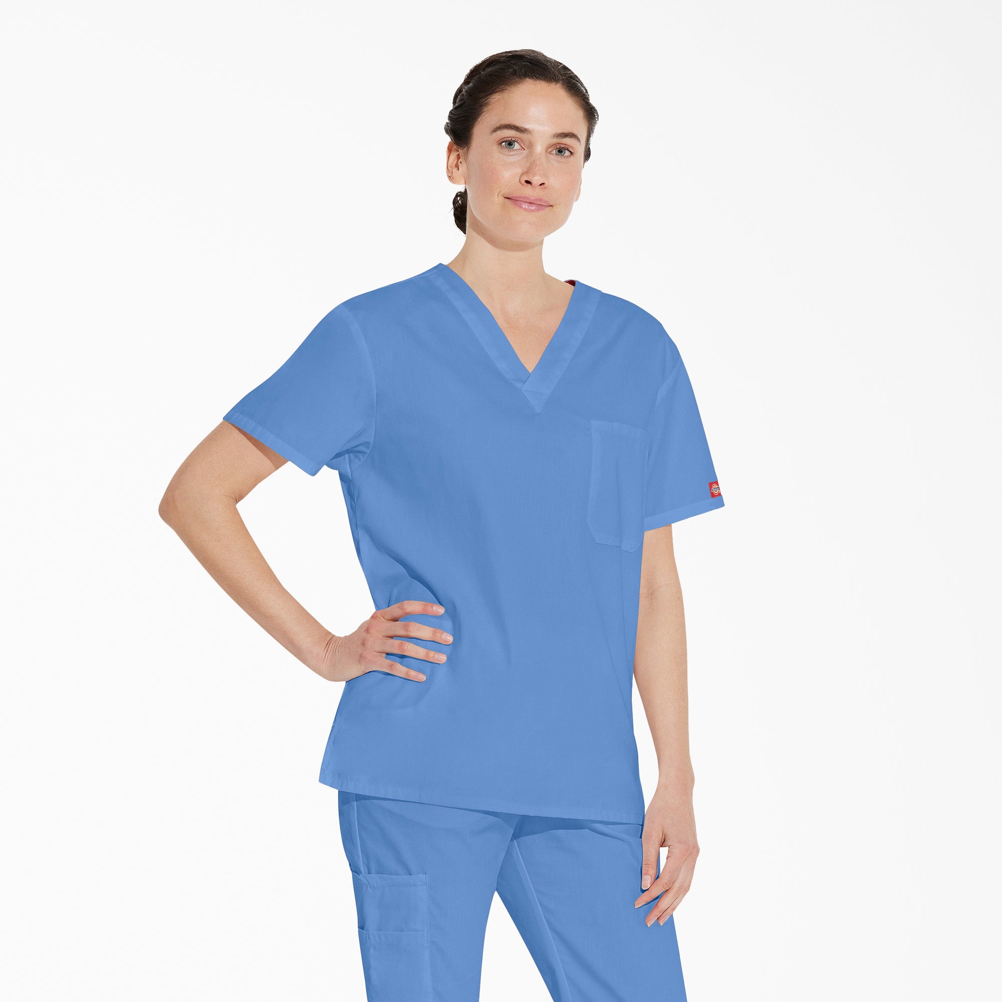 Unisex EDS Signature V-Neck Scrub Top - Image 4