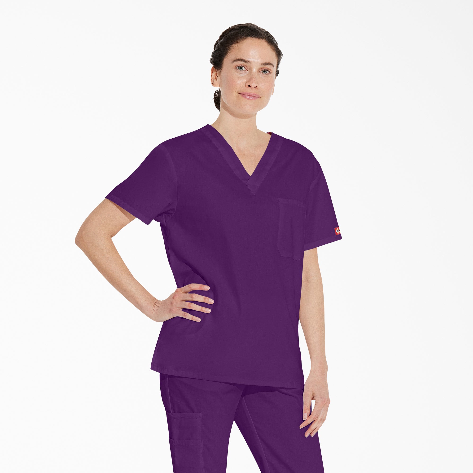 Unisex EDS Signature V-Neck Scrub Top - Image 4
