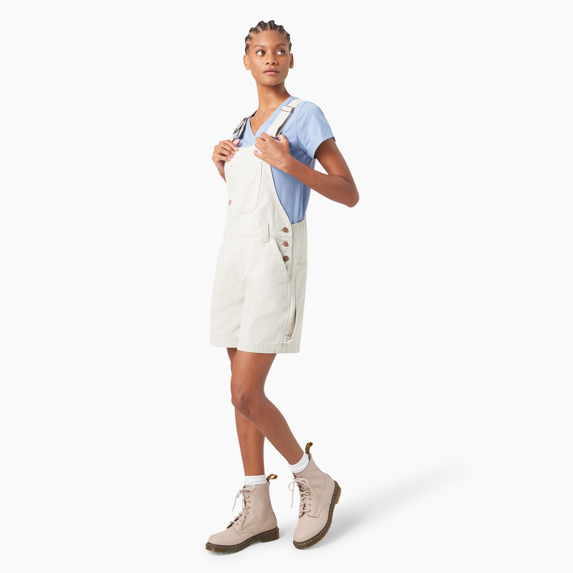 Women's Relaxed Fit Bib Shortalls. 7 - Image 3
