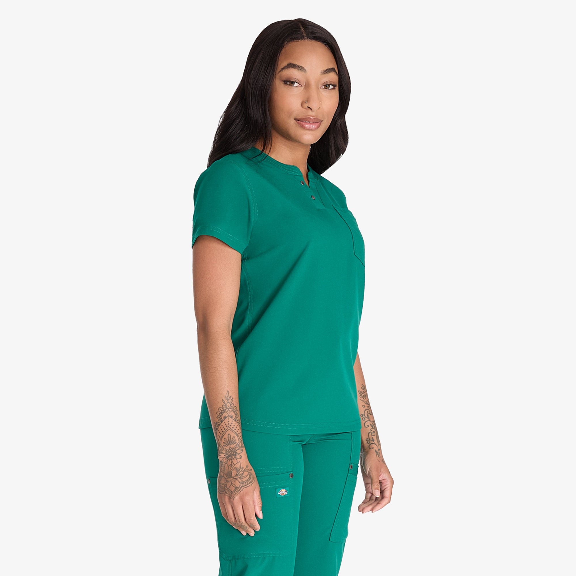 Women's EDS NXT Henley Scrub Top - Image 4