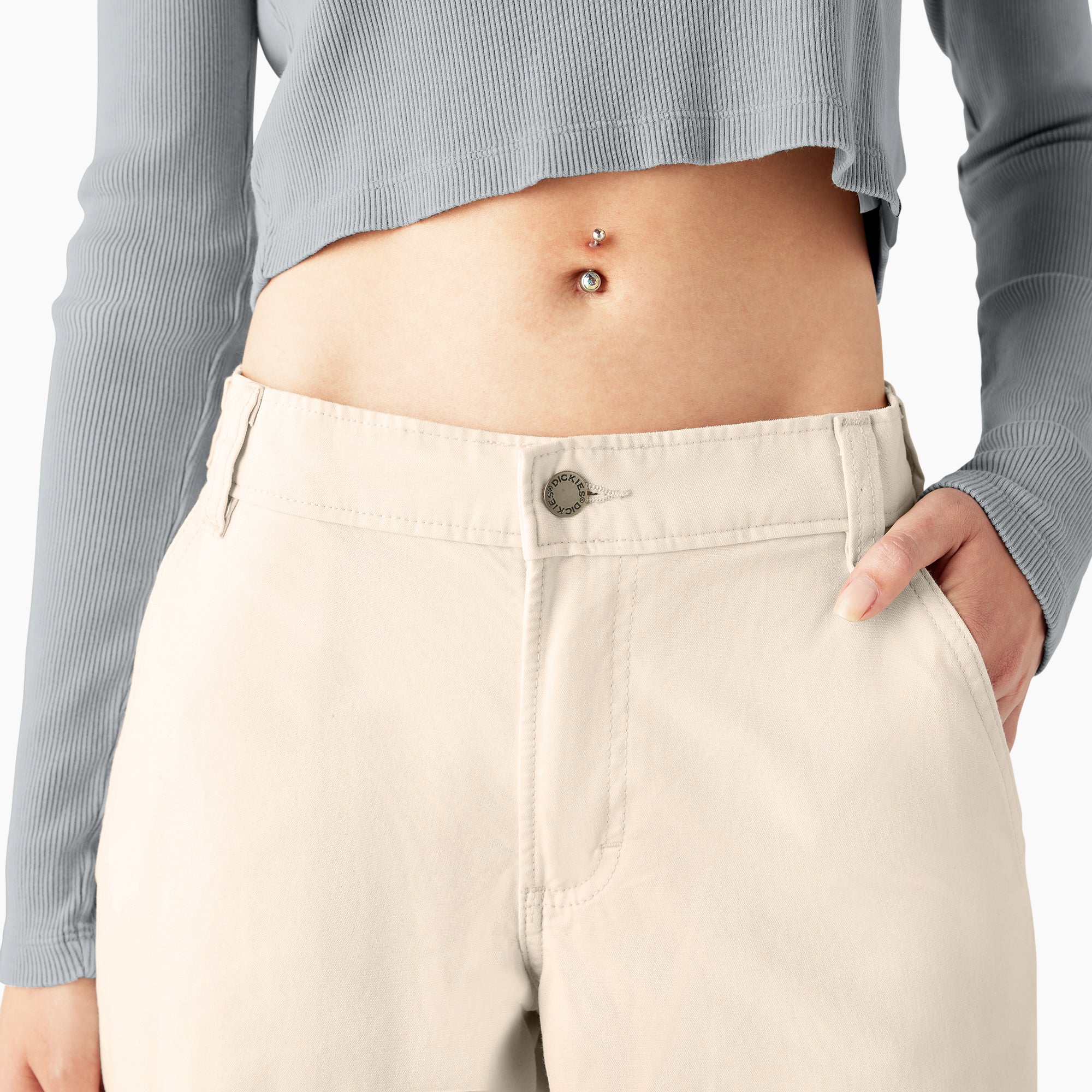 Women's Relaxed Fit Duck Canvas Cargo Pants - Image 7