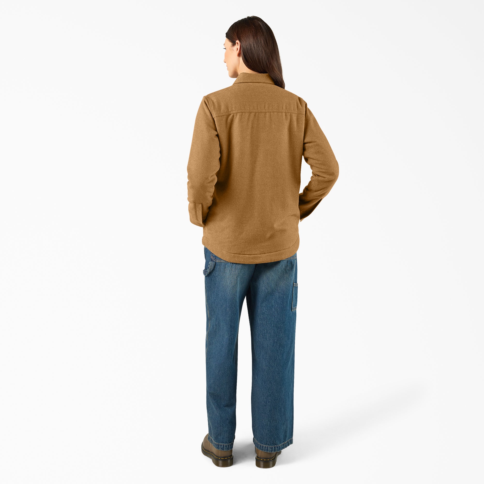 Women's Fleece Lined Flannel Chore Coat - Image 5