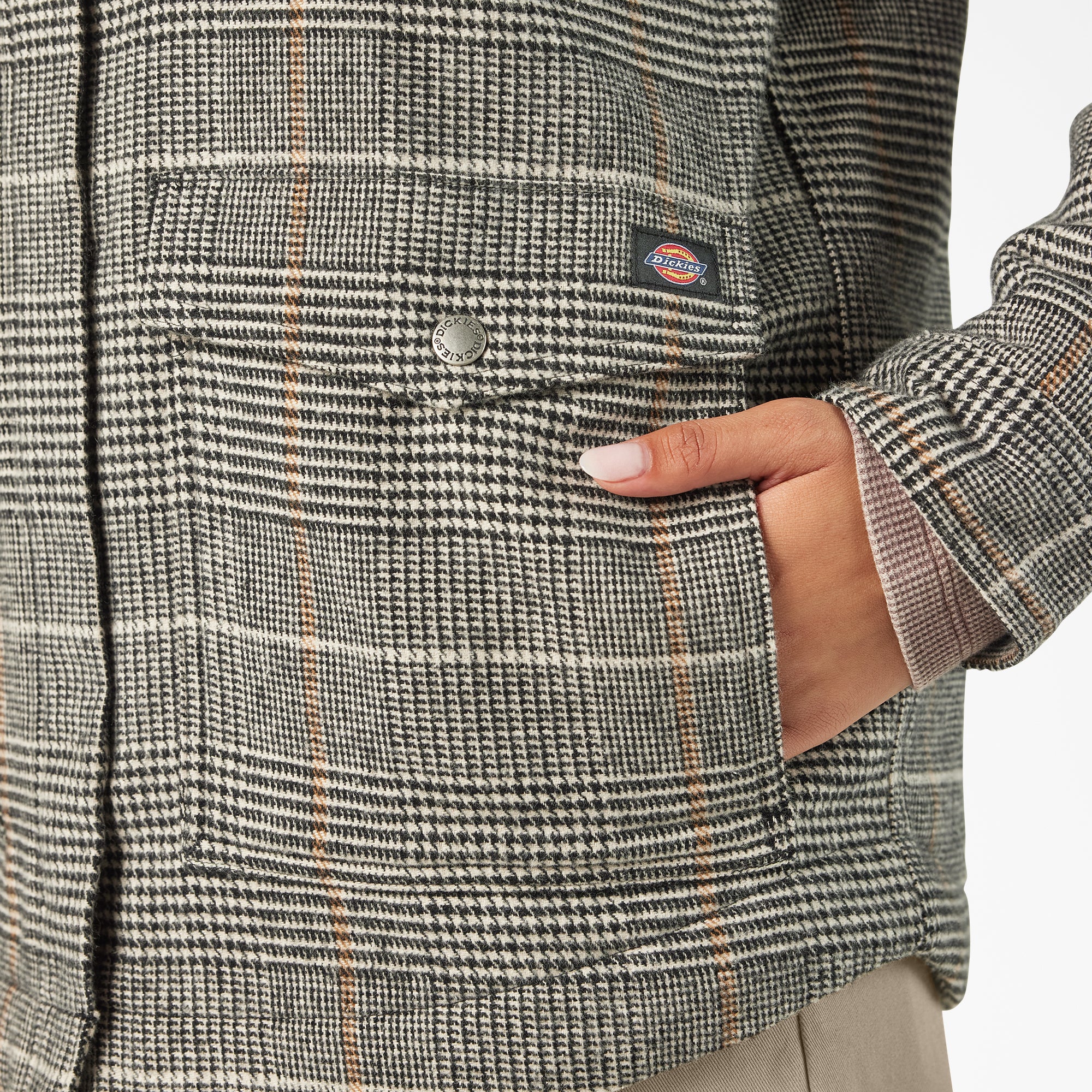 Women's Fleece Lined Flannel Chore Coat - Image 6