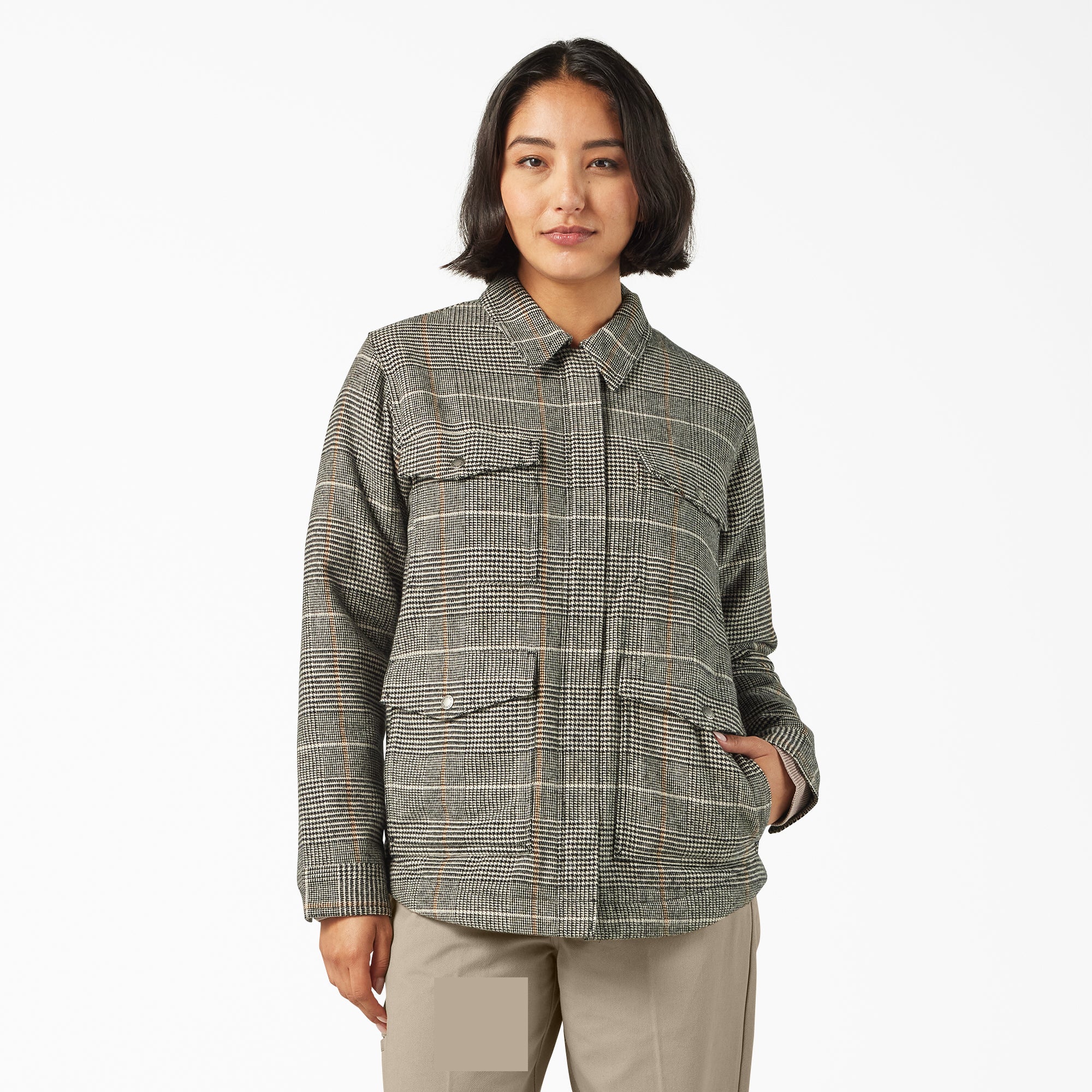 Women's Fleece Lined Flannel Chore Coat