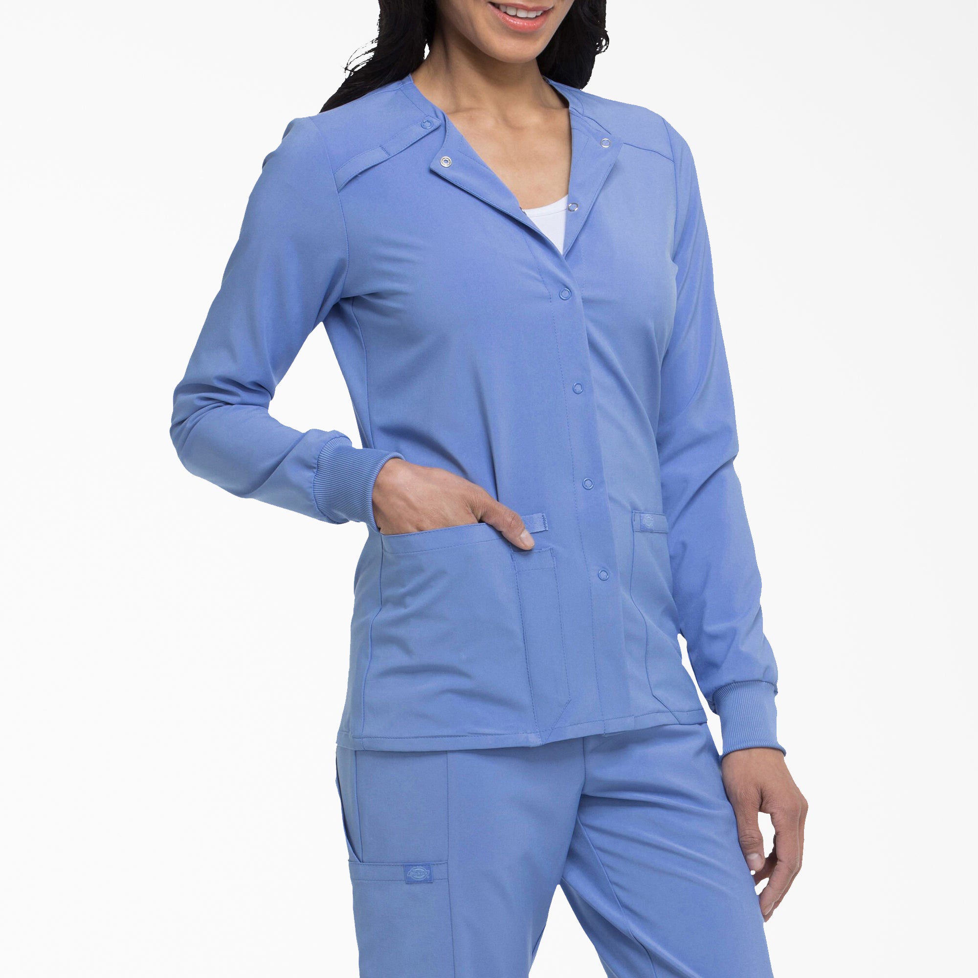 Women's EDS Essentials Snap Front Scrub Jacket - Image 4