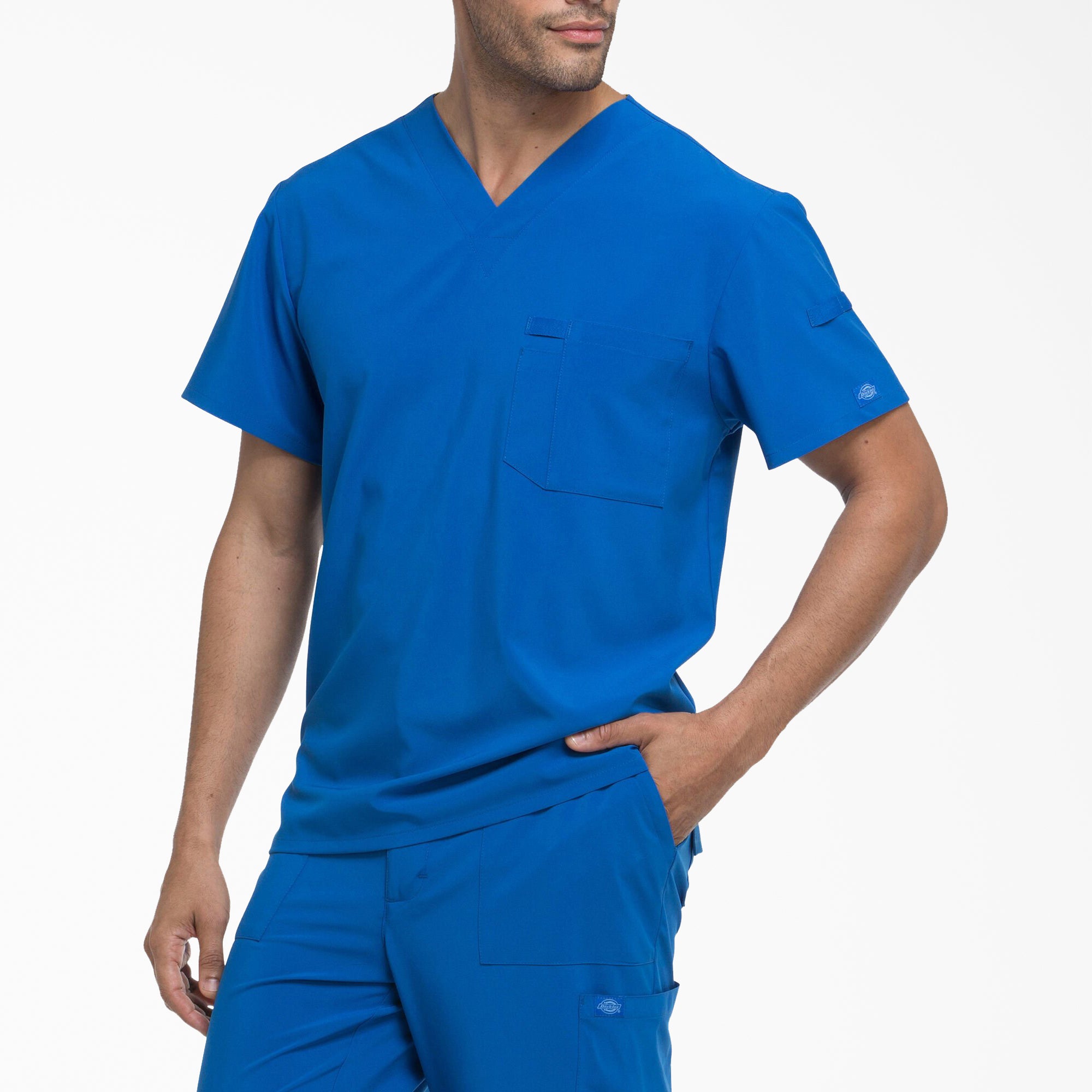 Men's EDS Essentials Tuckable V-Neck Scrub Top - Image 3