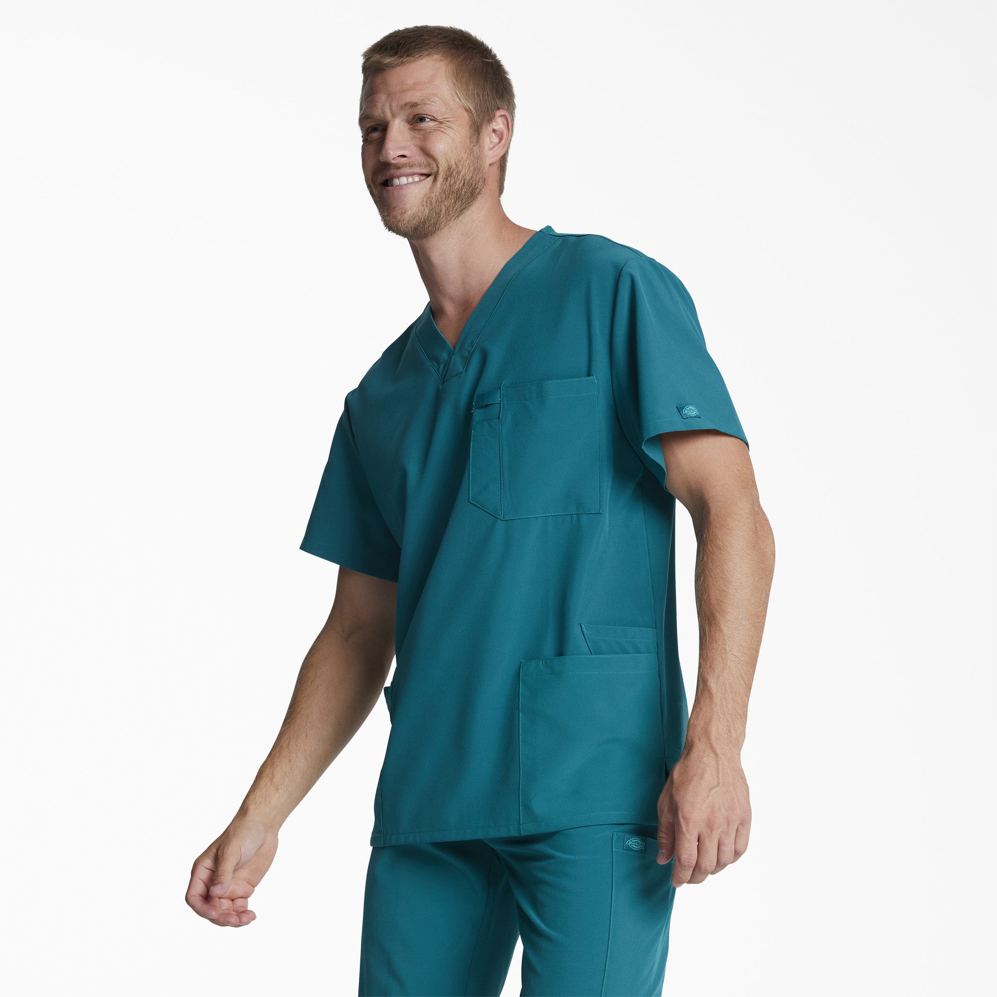 Men's EDS Essentials Tuckable V-Neck Scrub Top - Image 3