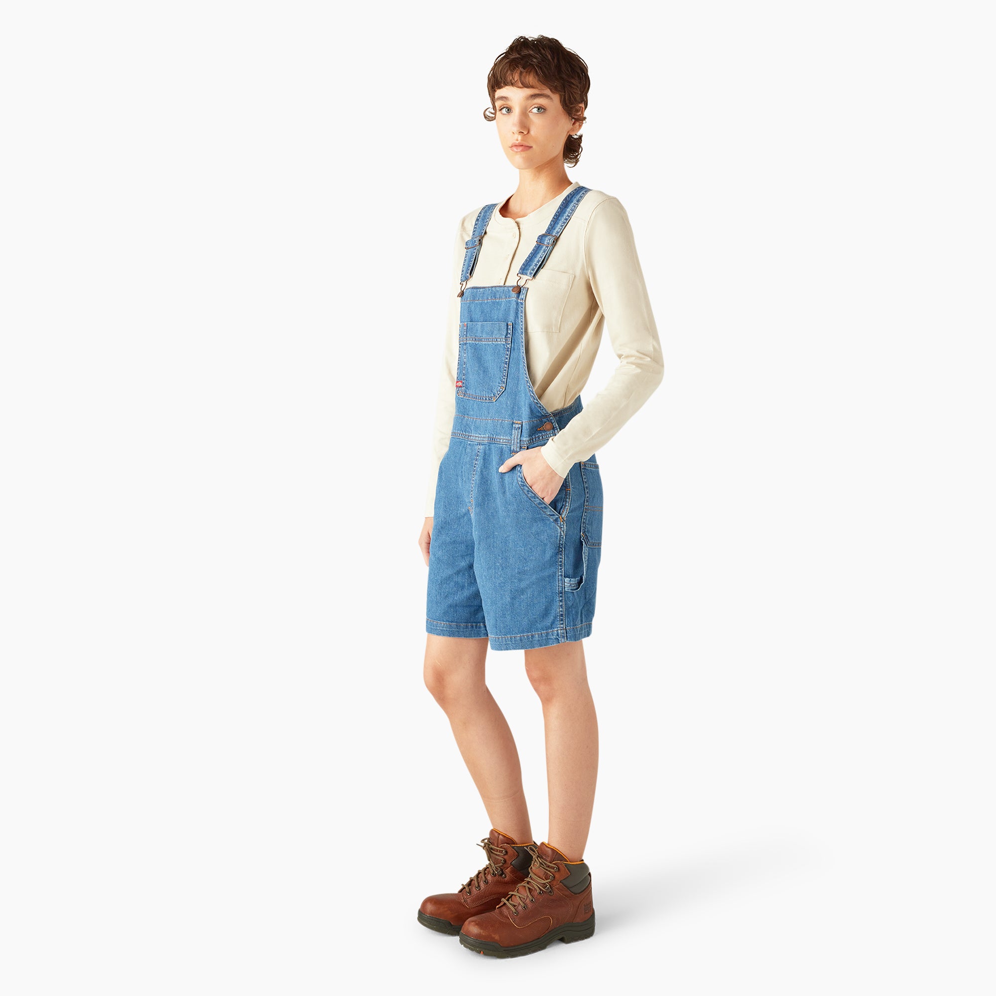 Women's Relaxed Fit Bib Shortalls. 7 - Image 8