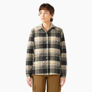 Women's Flannel Hooded Shirt Jacket