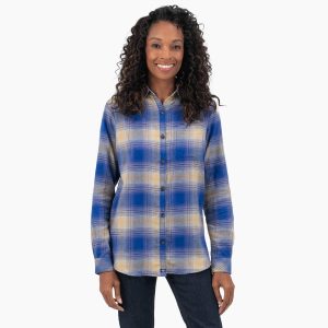 Women's Plaid Flannel Long Sleeve Shirt