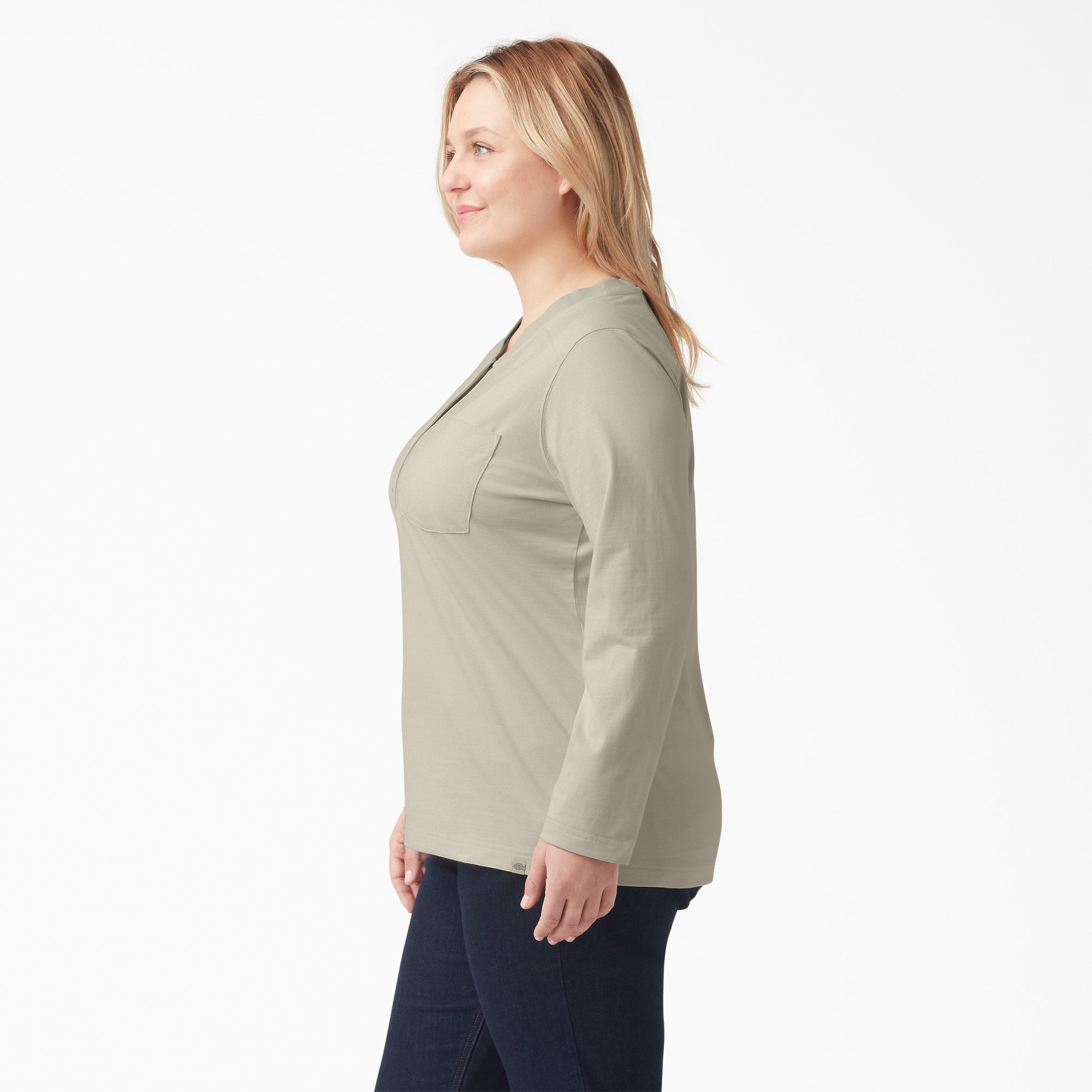 Women's Plus Heavyweight Henley - Image 3