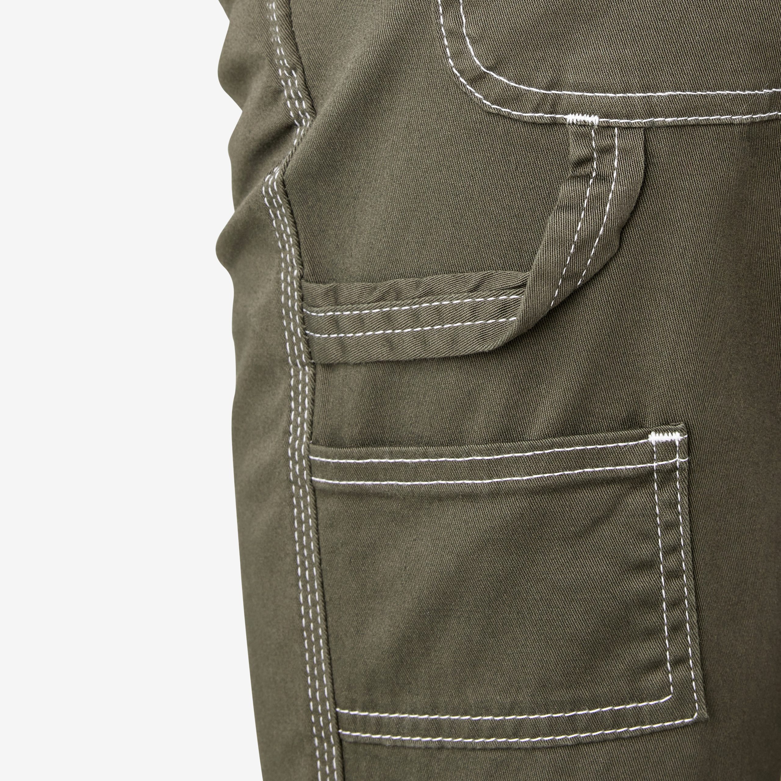 Women's Slim Straight Fit Roll Hem Carpenter Pants - Image 7