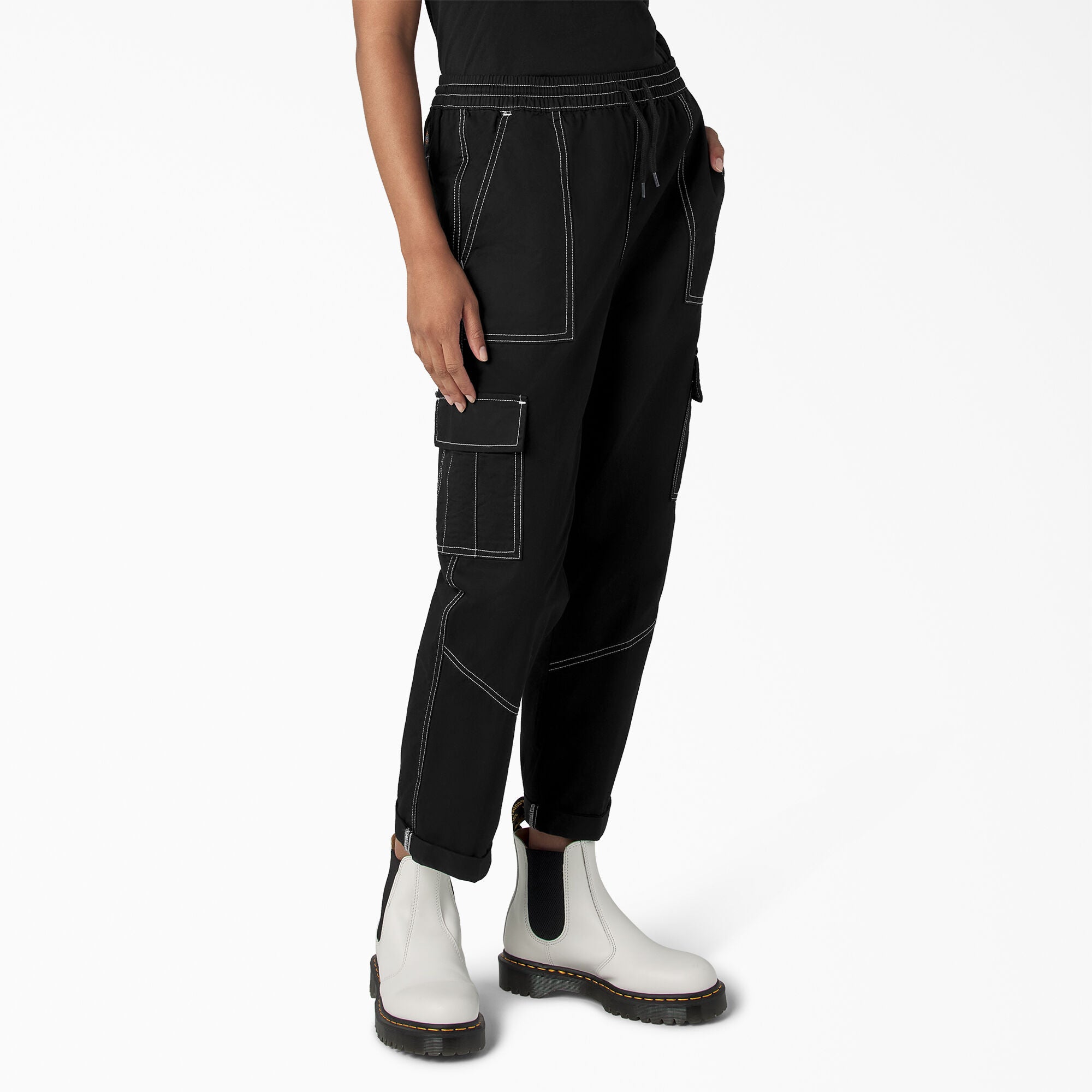Women's Drawstring Cargo Pants - Image 4