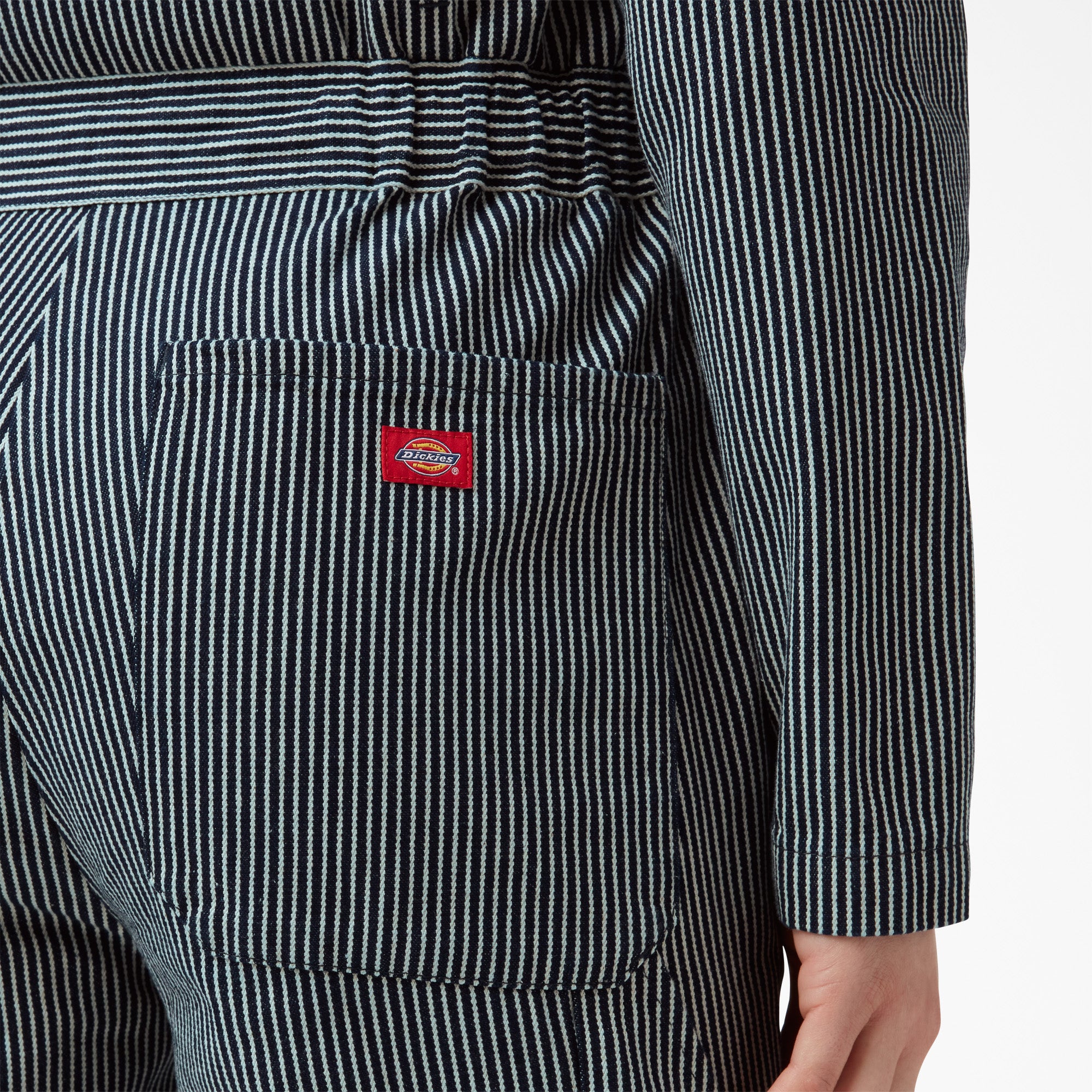 Women's Relaxed Fit Long Sleeve Hickory Stripe Coveralls - Image 6
