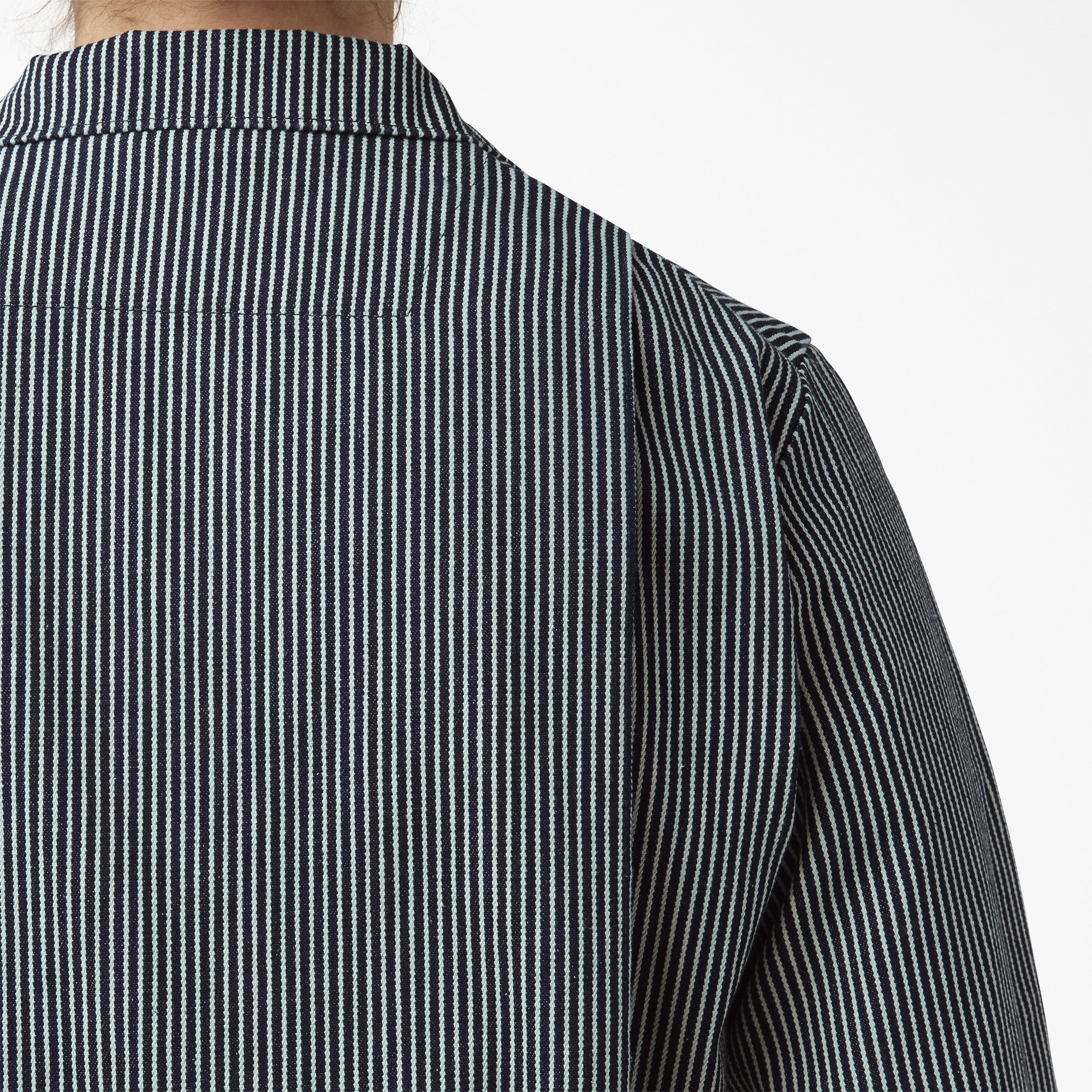 Women's Relaxed Fit Long Sleeve Hickory Stripe Coveralls - Image 7