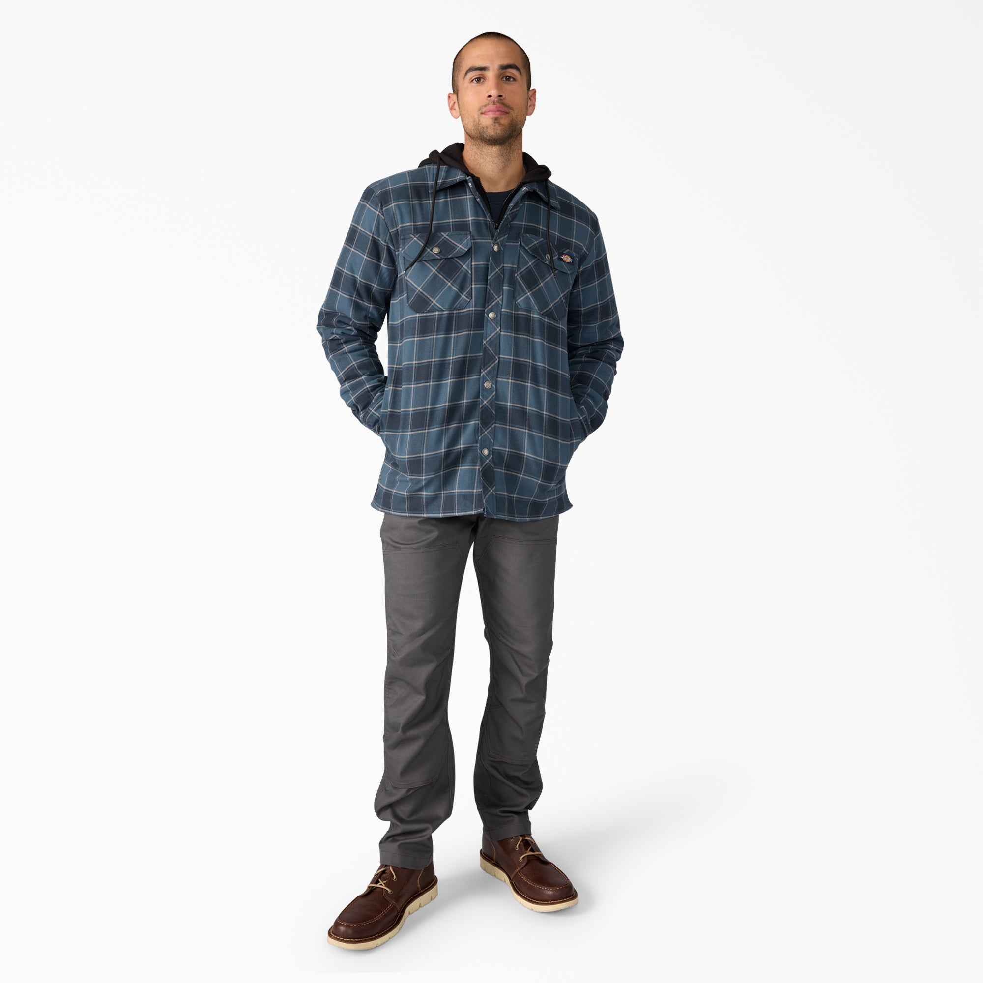 Water Repellent Flannel Hooded Shirt Jacket - Image 4