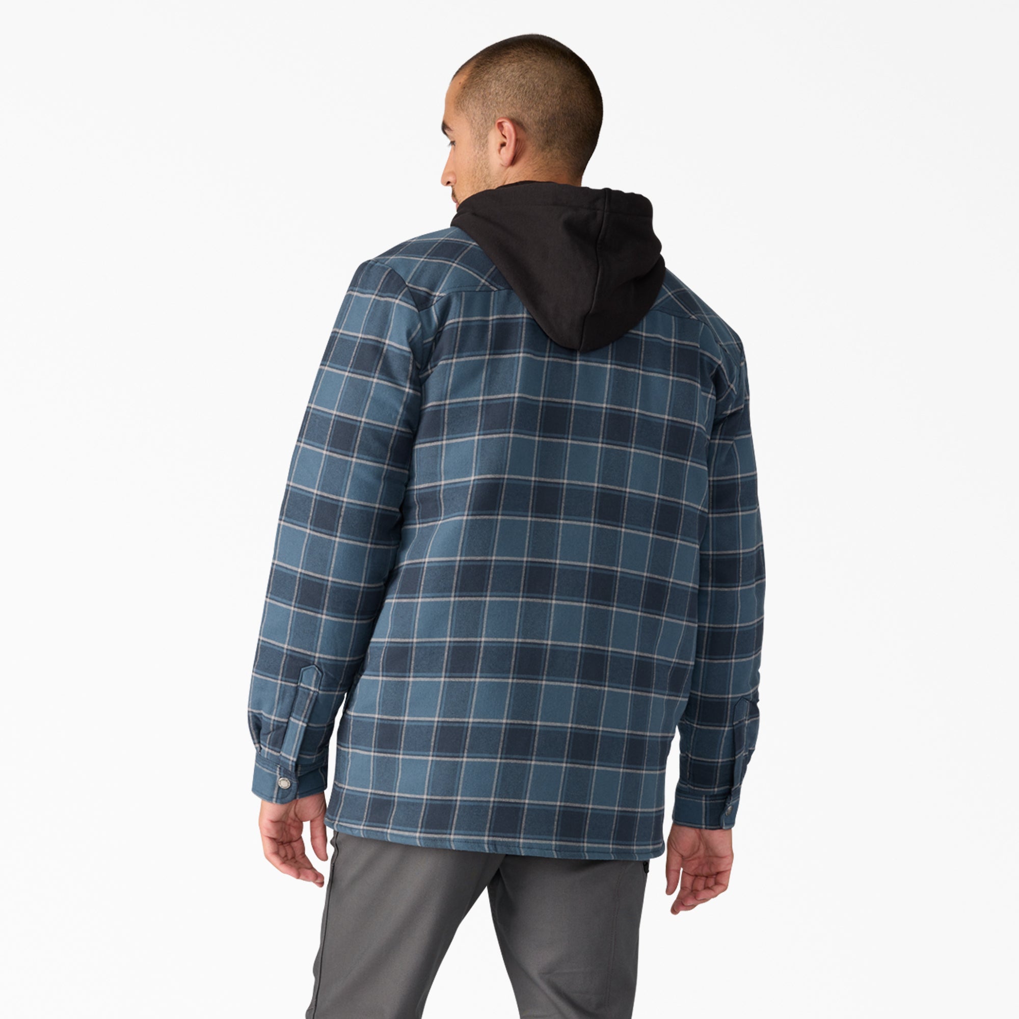 Water Repellent Flannel Hooded Shirt Jacket - Image 2
