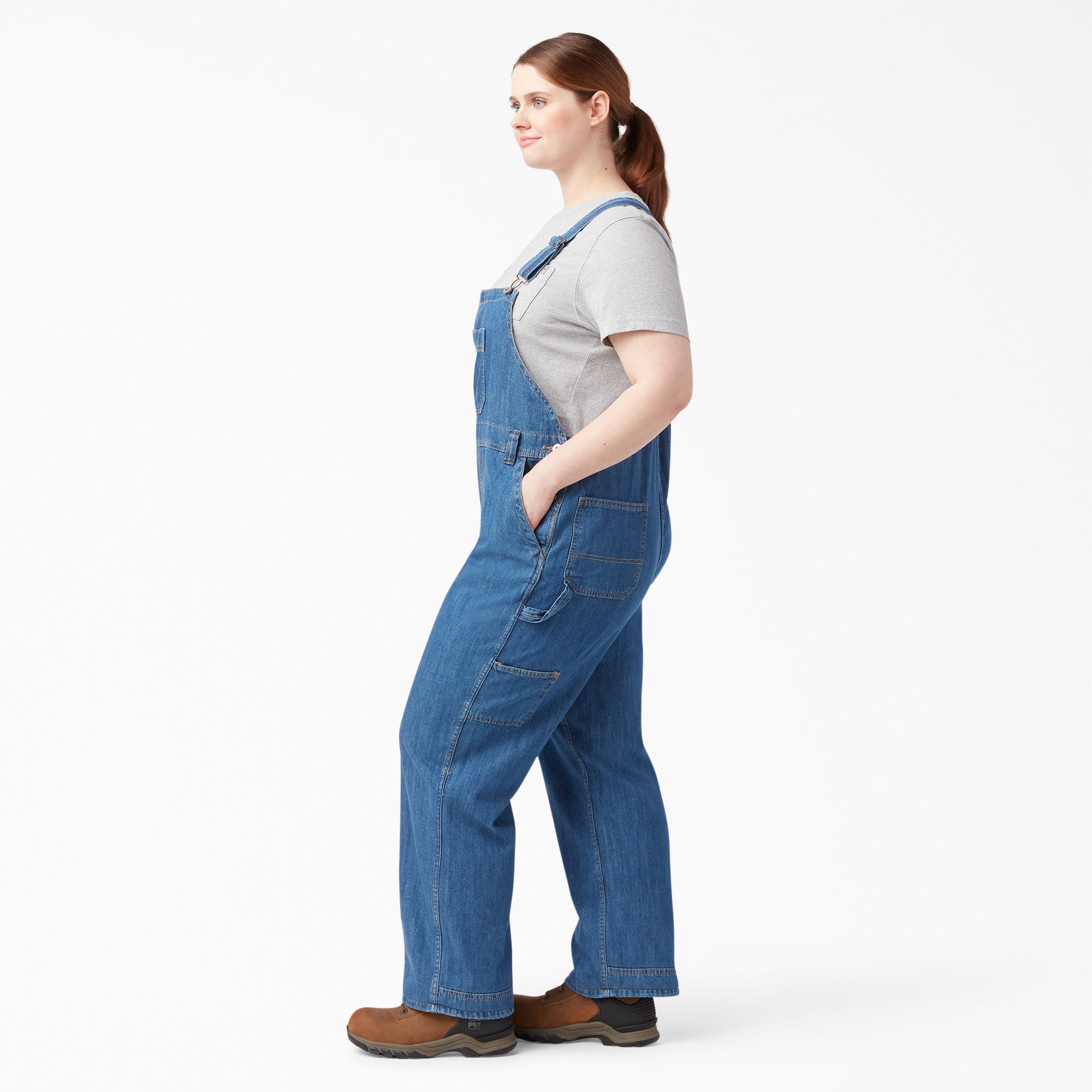 Women's Plus Relaxed Fit Bib Overalls - Image 3