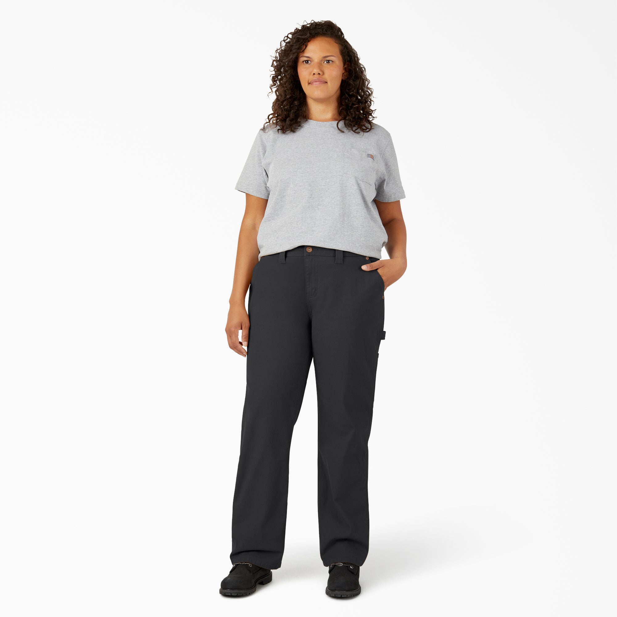 Women's Plus FLEX Relaxed Straight Fit Duck Carpenter Pants - Image 5