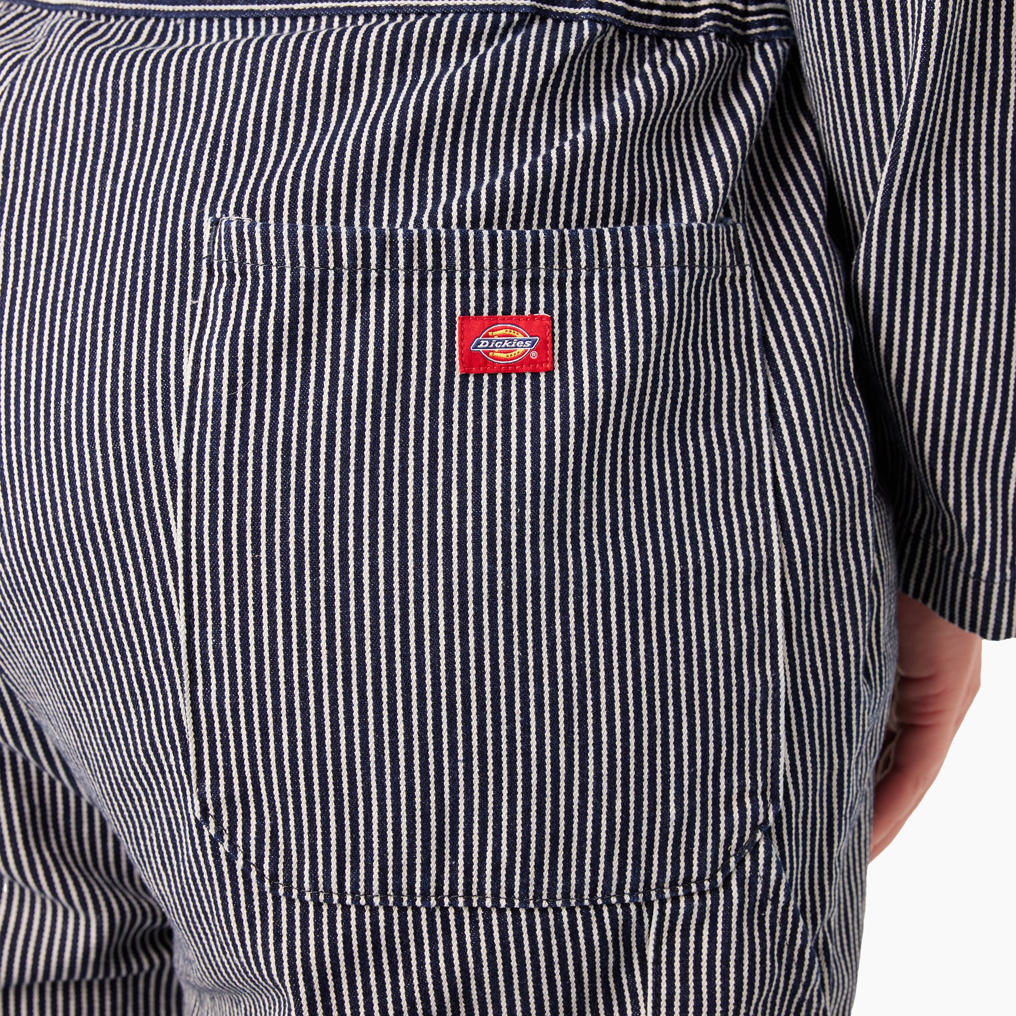 Women's Plus Relaxed Fit Long Sleeve Hickory Stripe Coveralls - Image 8