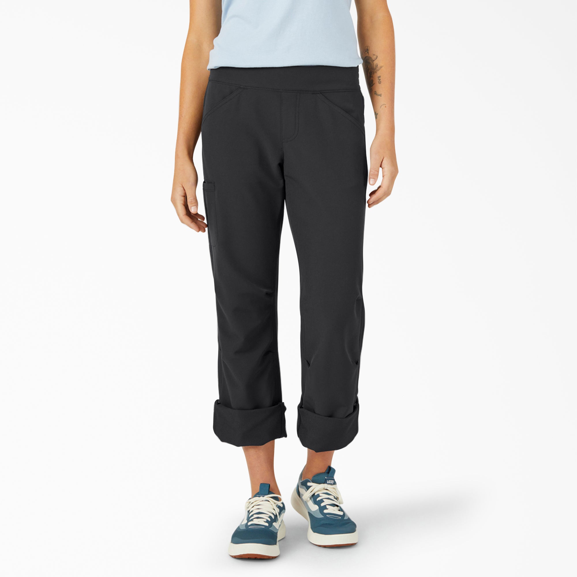 Women's Cooling Relaxed Straight Fit Roll-Up Pants - Image 7