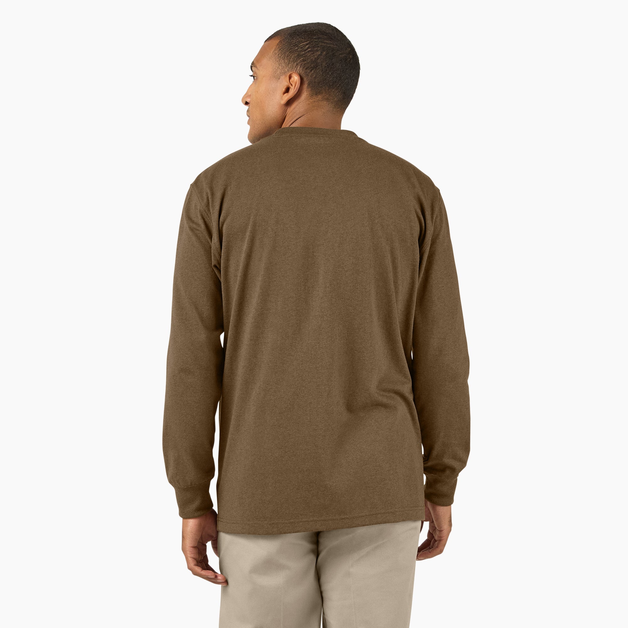 Heavyweight Heathered Long Sleeve Pocket T-Shirt - Image 2