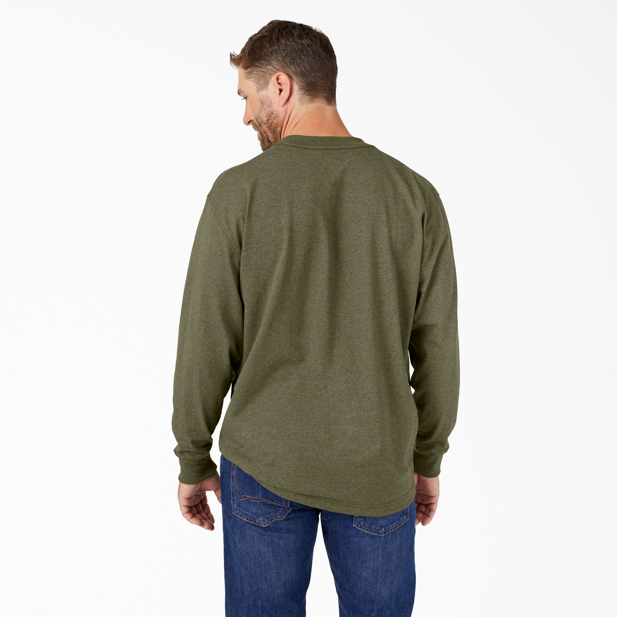 Heavyweight Heathered Long Sleeve Pocket T-Shirt - Image 2
