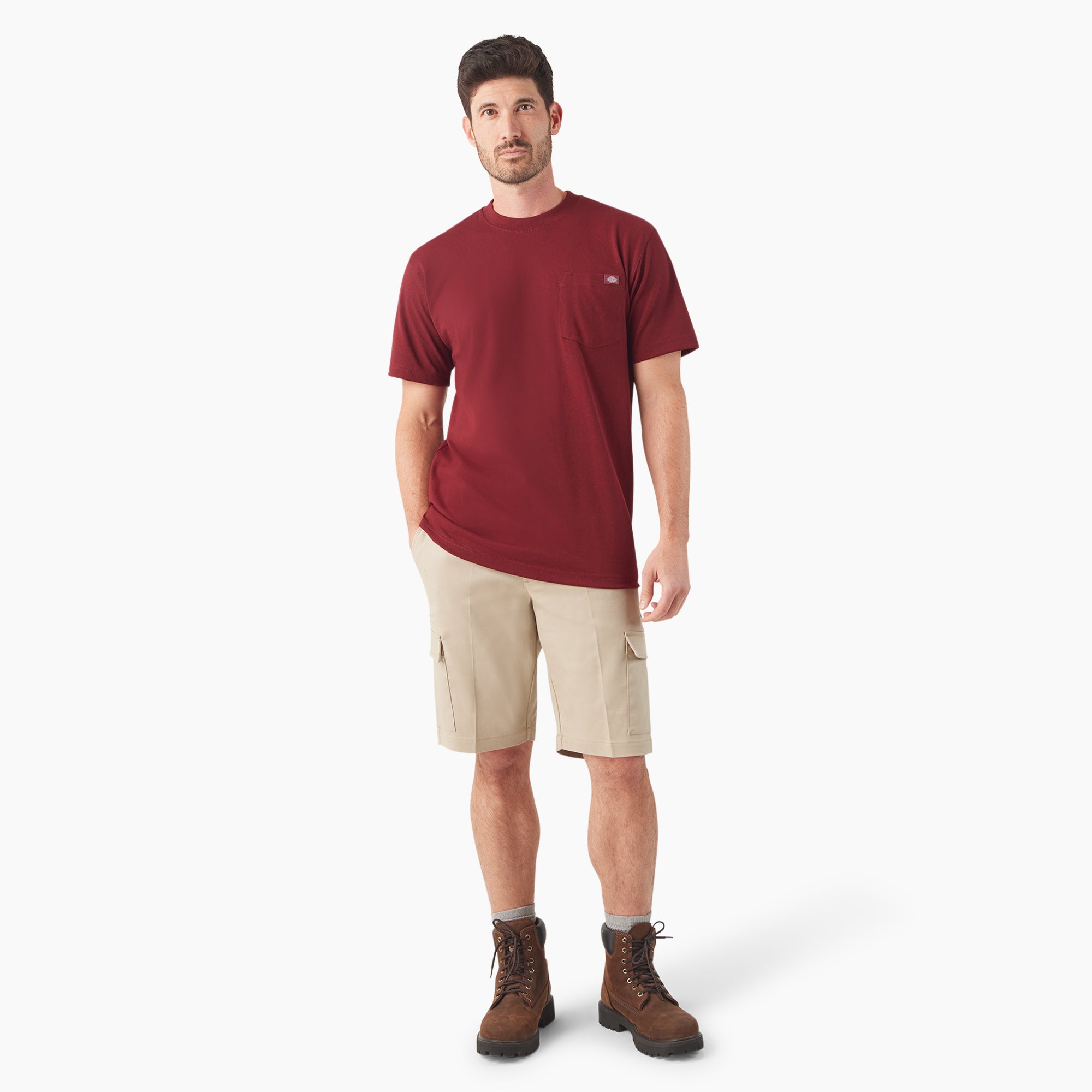 Heavyweight Heathered Short Sleeve Pocket T-Shirt - Image 4